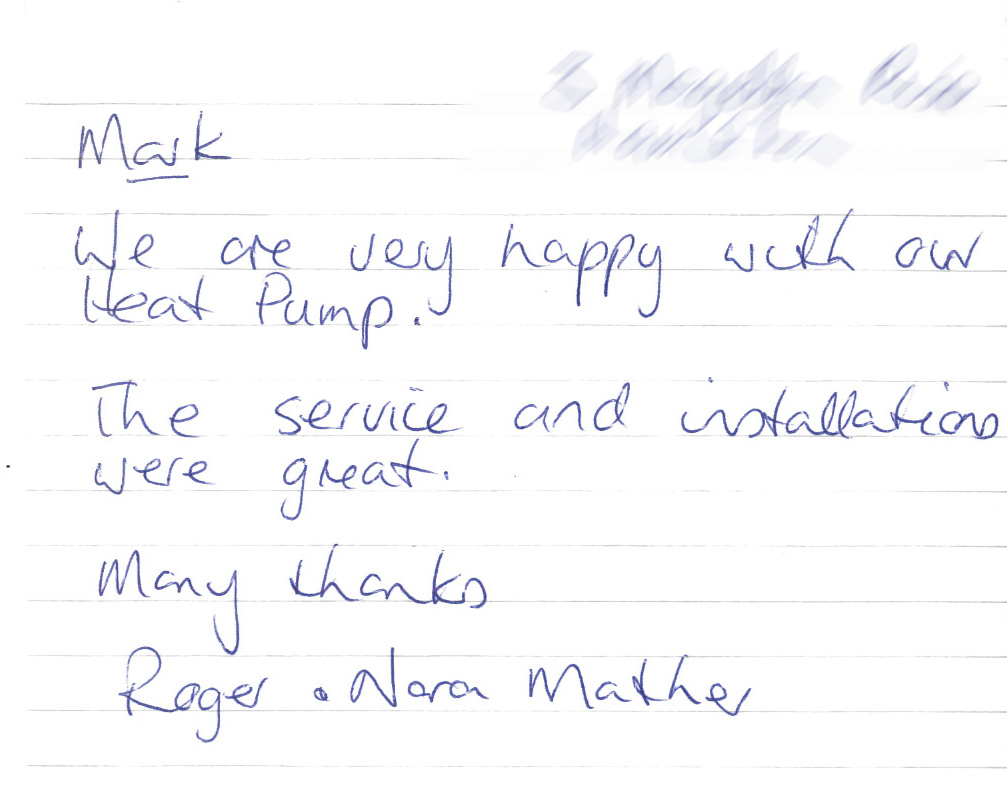 Heat Pump Shop Testimonial